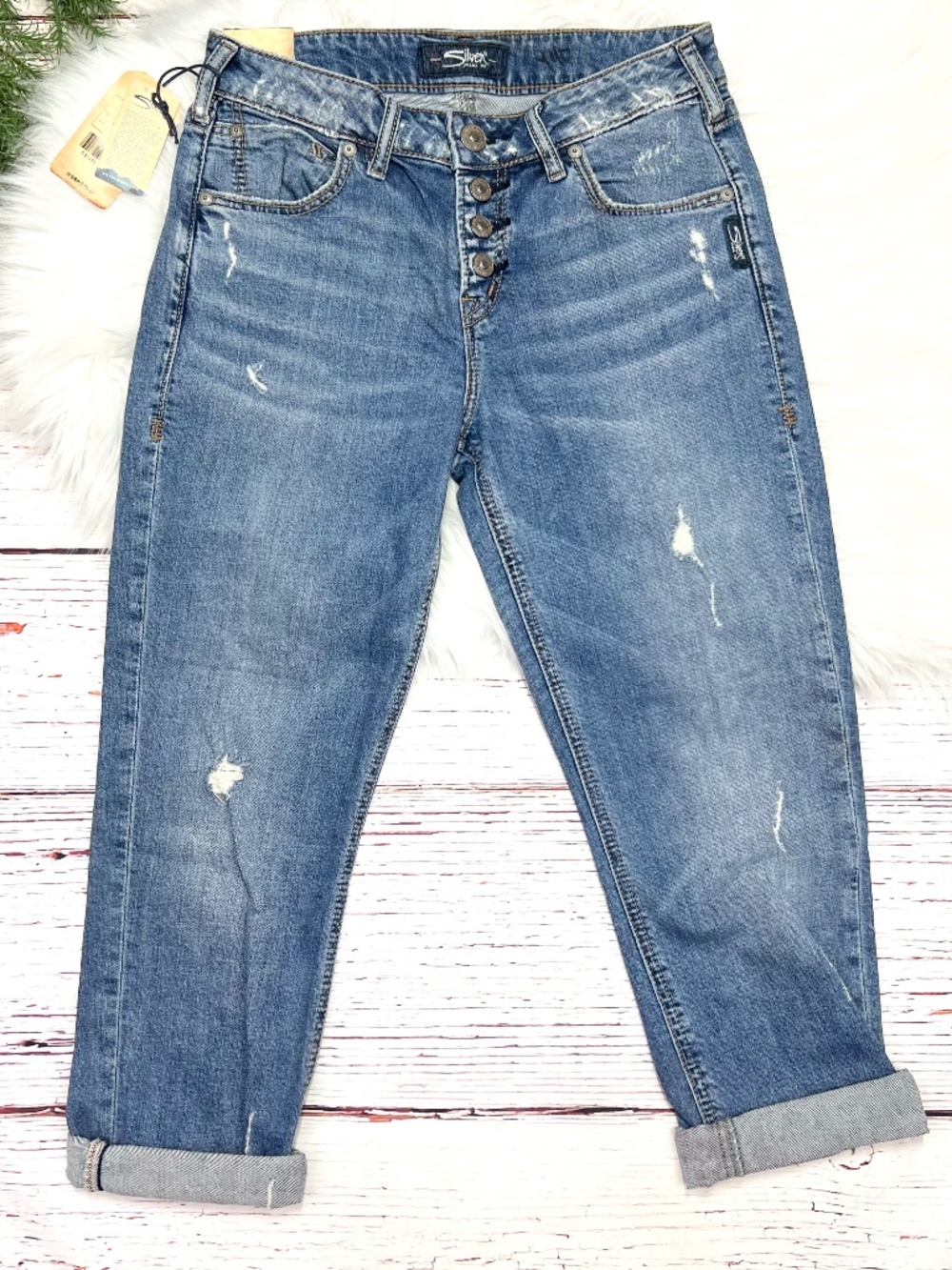 NWT🤩 |•SILVER JEANS•| Avery Slim Crop Jeans Size 27 - Picture 2 of 11